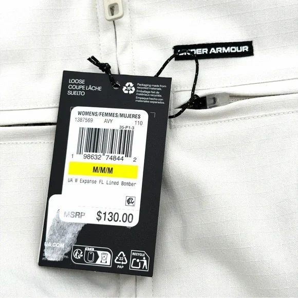 NWT New Under Armour Women’s Expanse Fleece Lined Bomber Jacket Medium M Coat - Picture 6 of 6